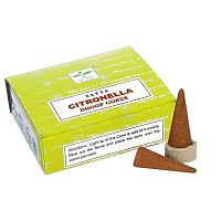 Благовония - конусы Citronella (Citronella Dhoops Cones) 12 шт. с подставкой, Satya